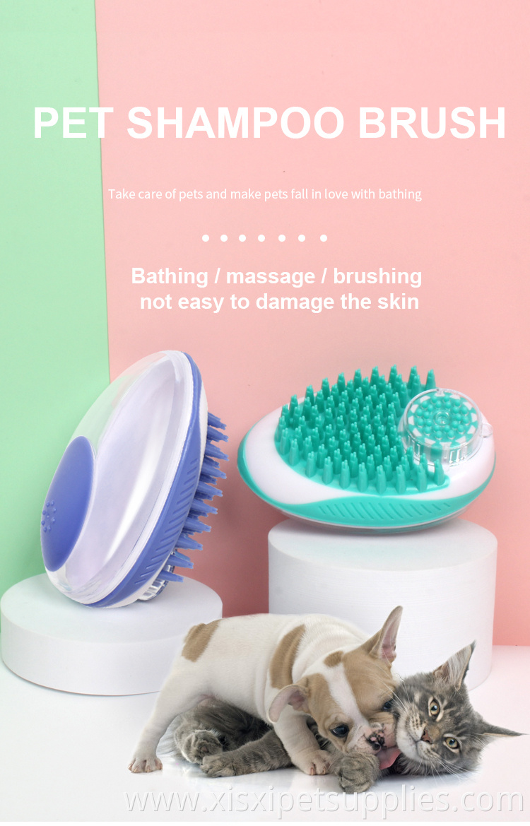 Factory Wholesale Cat Massage Washing Brush Pet Dog Shampoo Dispenser Grooming Bath Brush